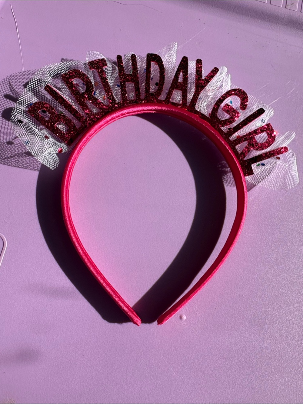Birthday Girl Pink Glitter Headband